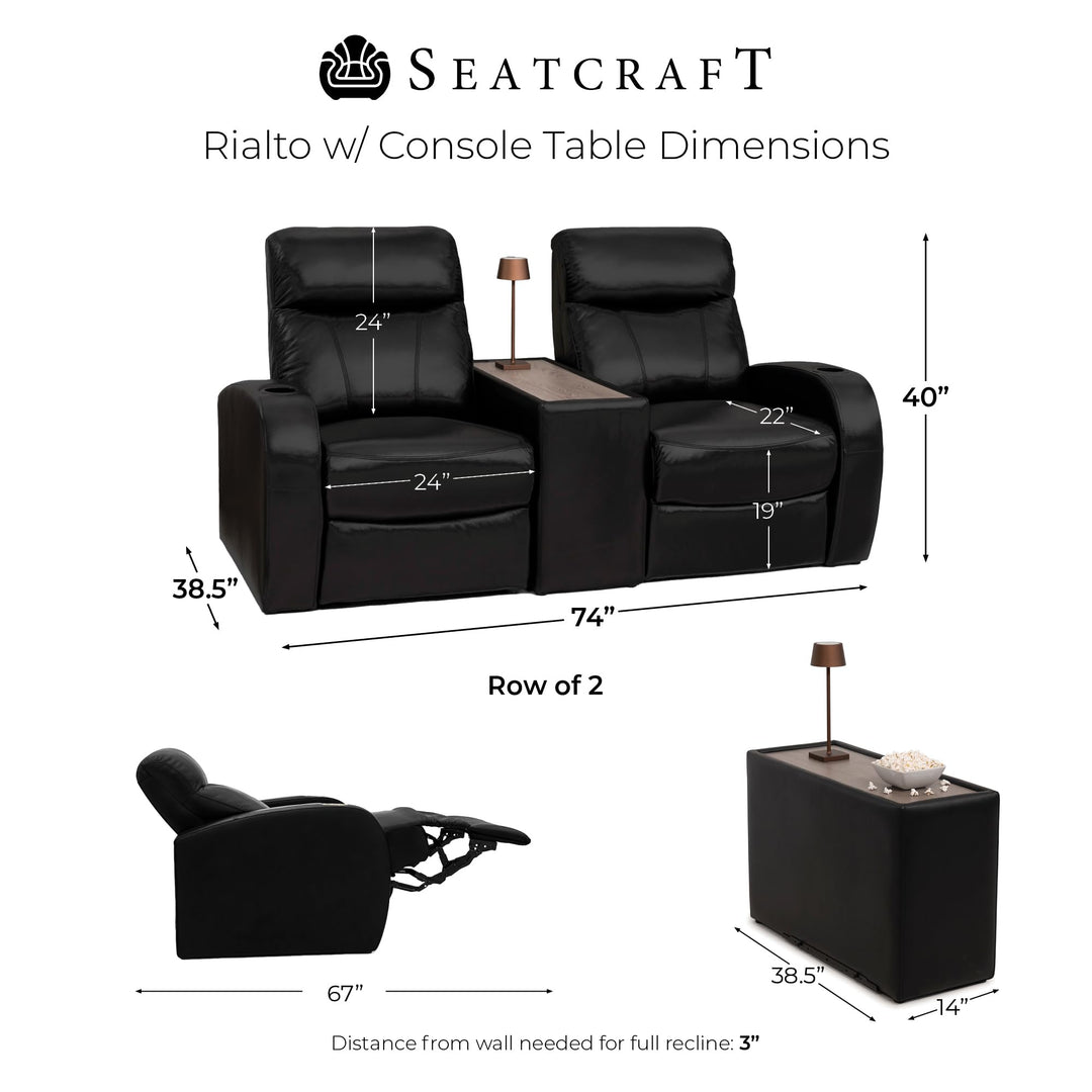 Rialto w/ Straight Console and Power Recline