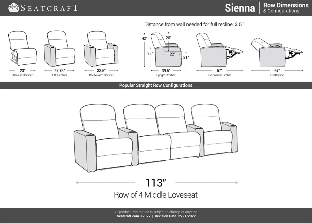 Sienna w/ Leather Gel and Power Recline