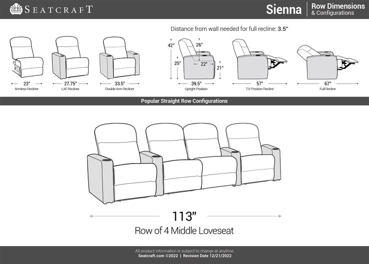 Sienna w/ Leather Gel and Power Recline