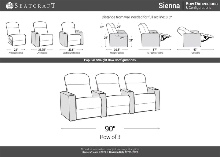 Sienna w/ Leather Gel and Power Recline
