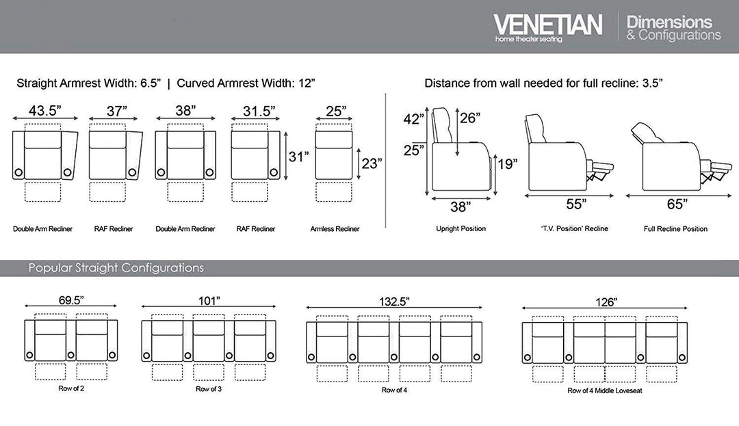 Venetian w/ Leather and Power Recline
