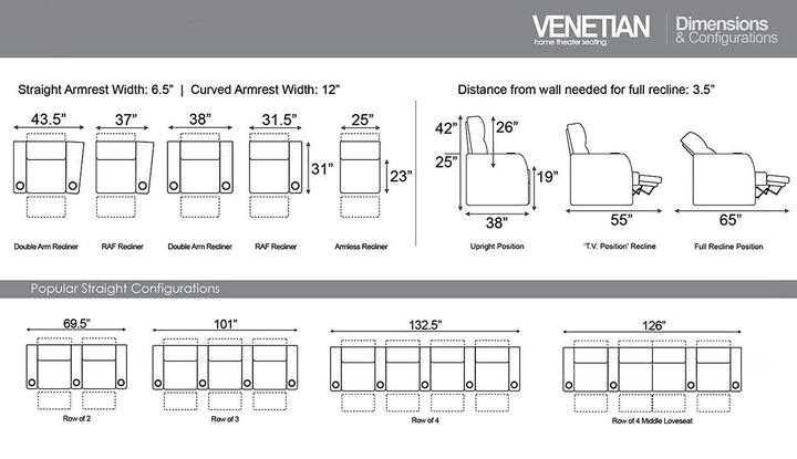 Venetian w/ Leather and Power Recline