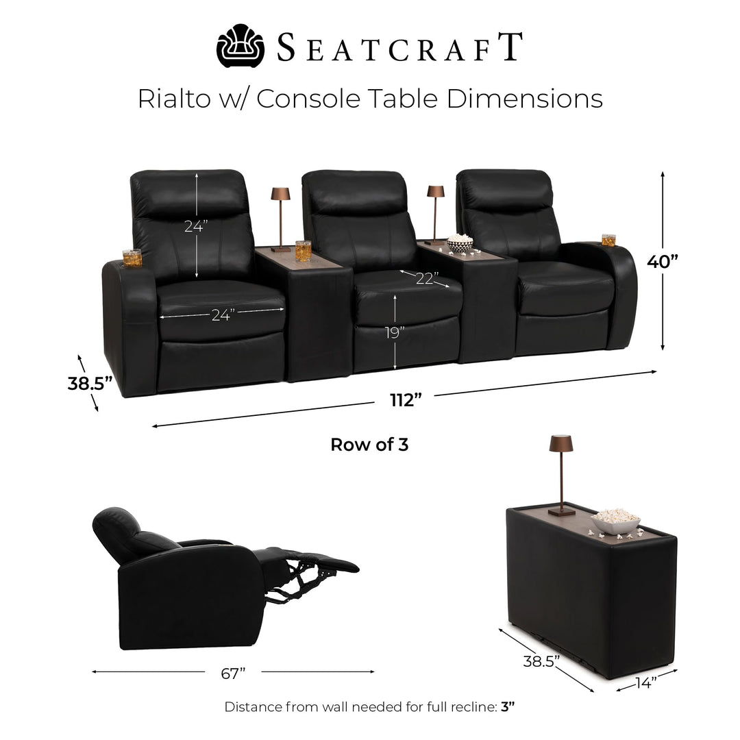 Rialto w/ Straight Console and Power Recline