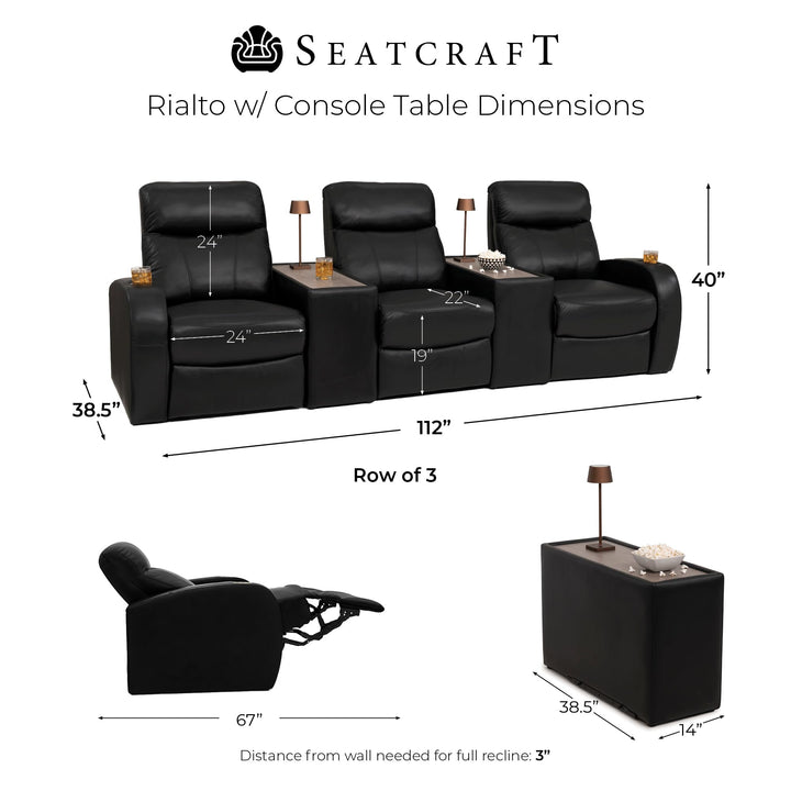 Rialto w/ Straight Console and Power Recline