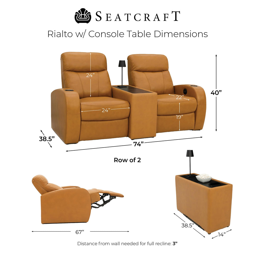Rialto w/ Straight Console and Power Recline