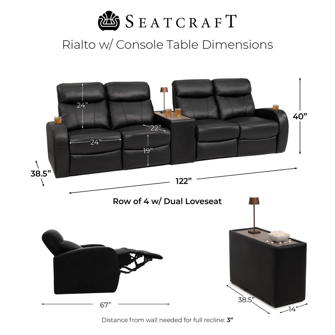 Rialto w/ Straight Console and Power Recline