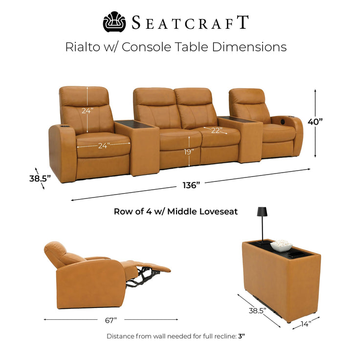 Rialto w/ Straight Console and Power Recline