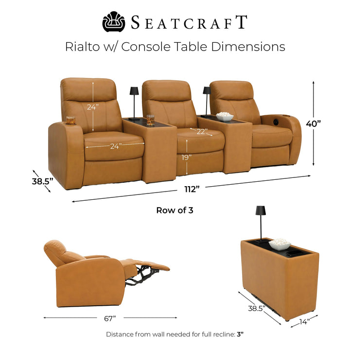 Rialto w/ Straight Console and Power Recline