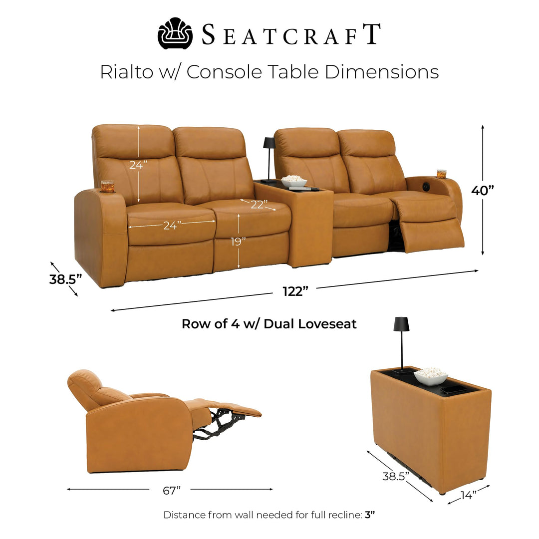 Rialto w/ Straight Console and Power Recline