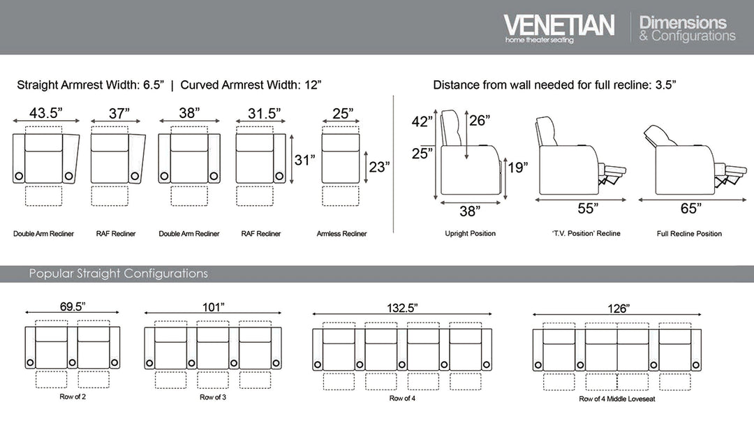 Venetian w/ Leather and Power Recline