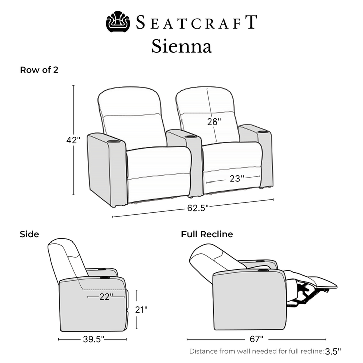 Sienna w/ Leather Gel and Power Recline
