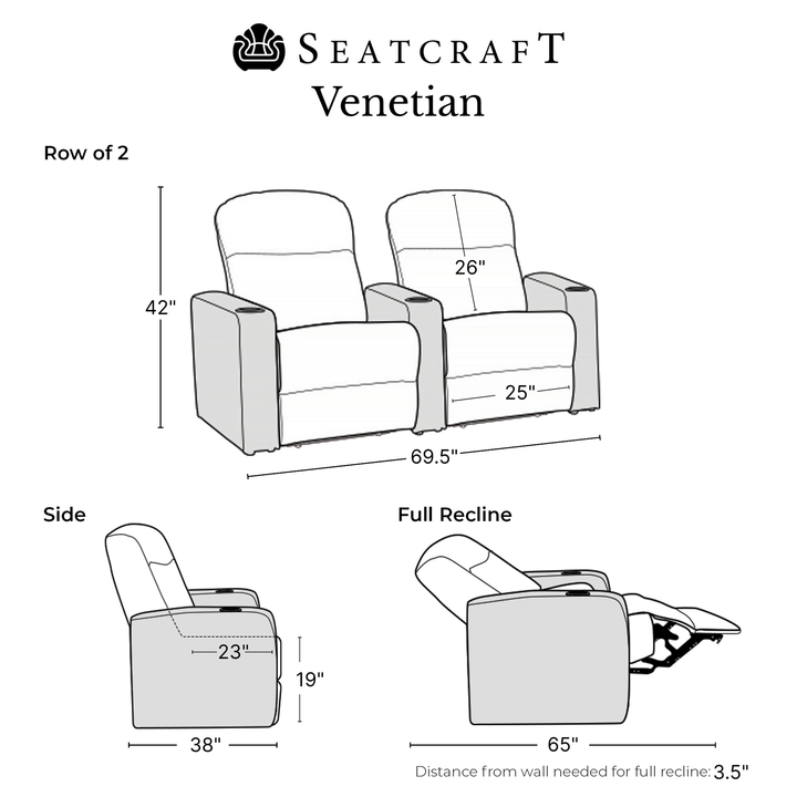 Venetian w/ Leather and Power Recline