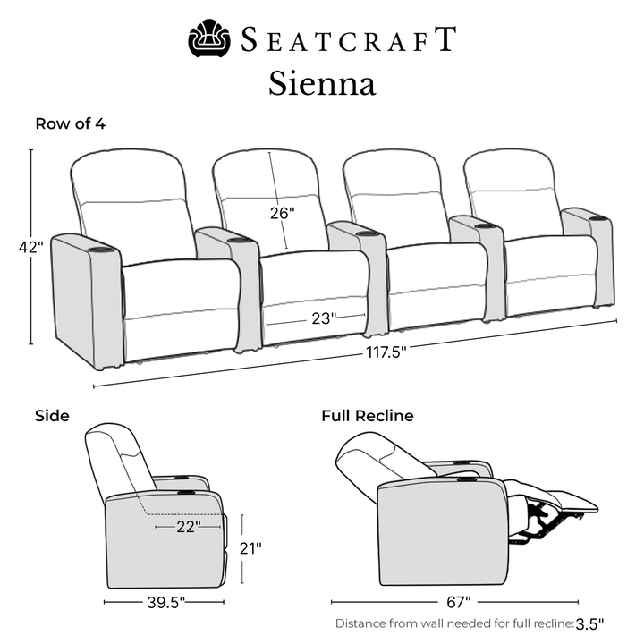 Sienna w/ Leather Gel and Power Recline