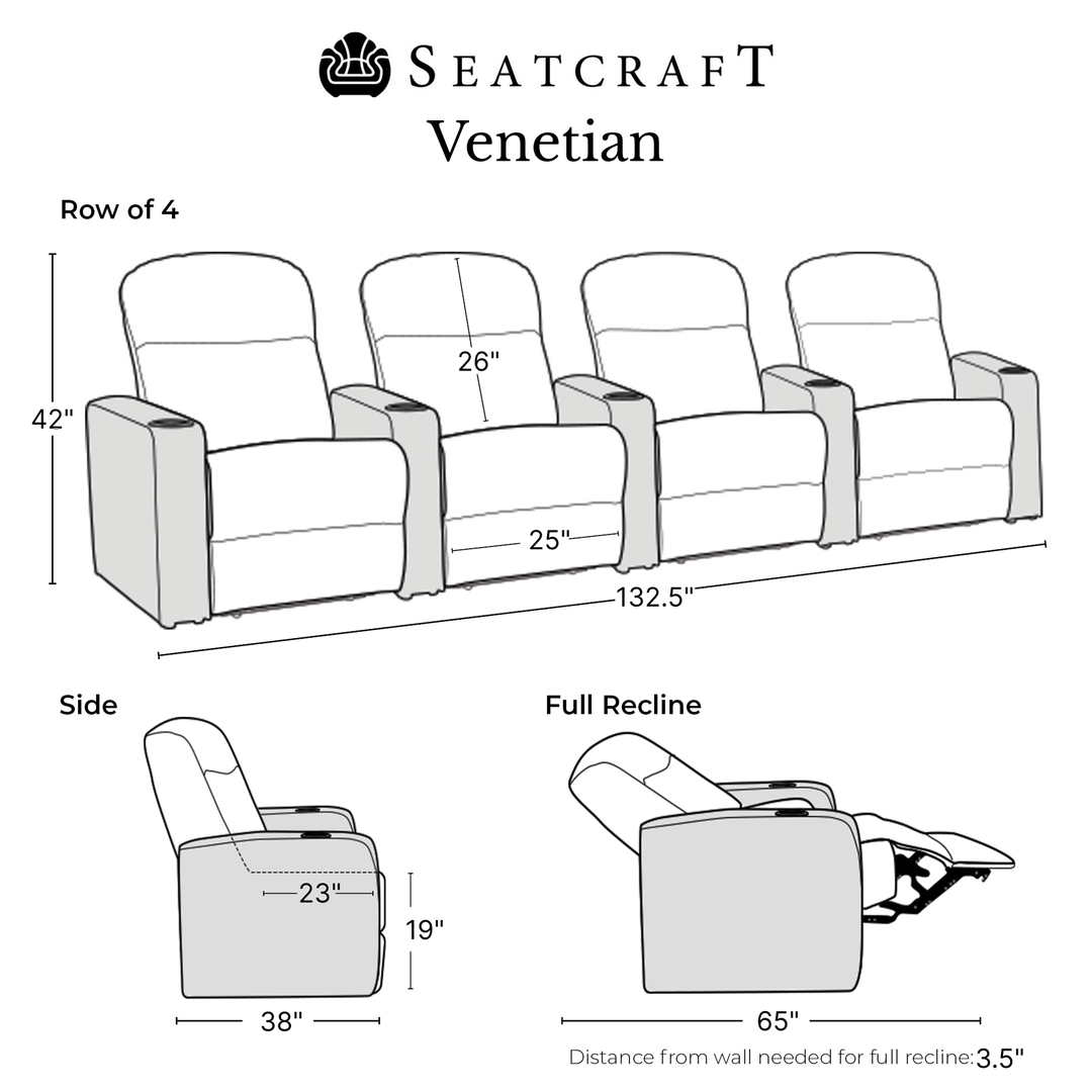 Venetian w/ Leather and Power Recline