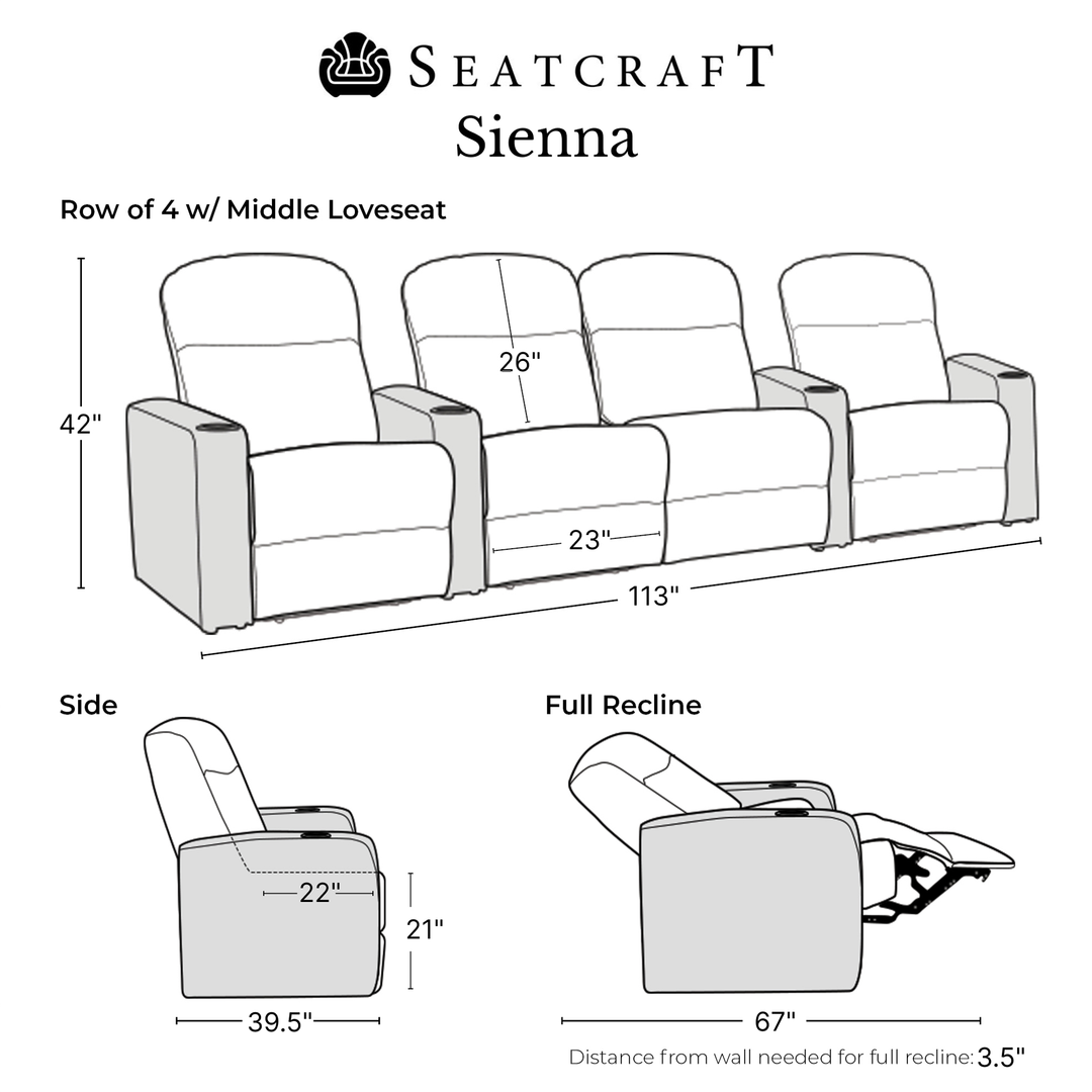 Sienna w/ Leather Gel and Power Recline