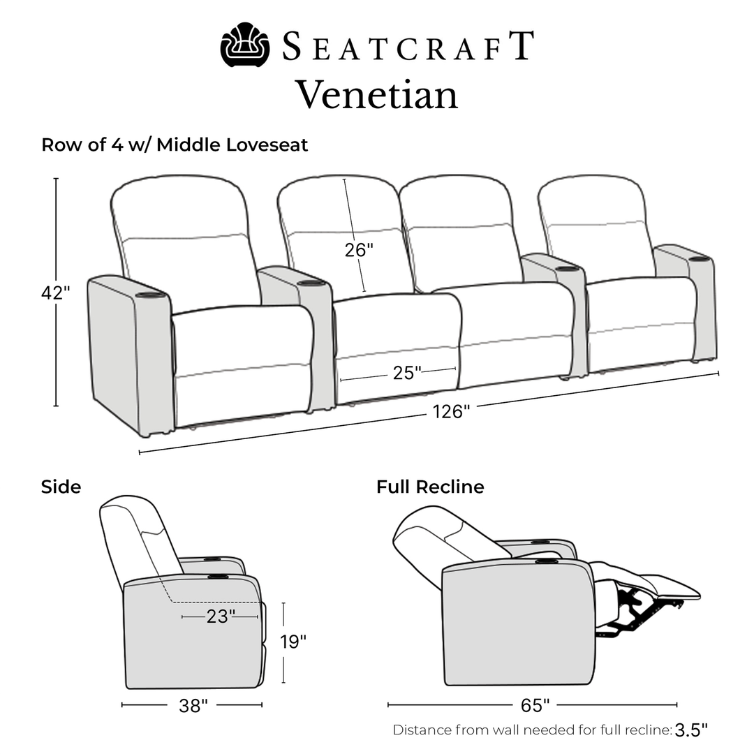 Venetian w/ Leather and Power Recline