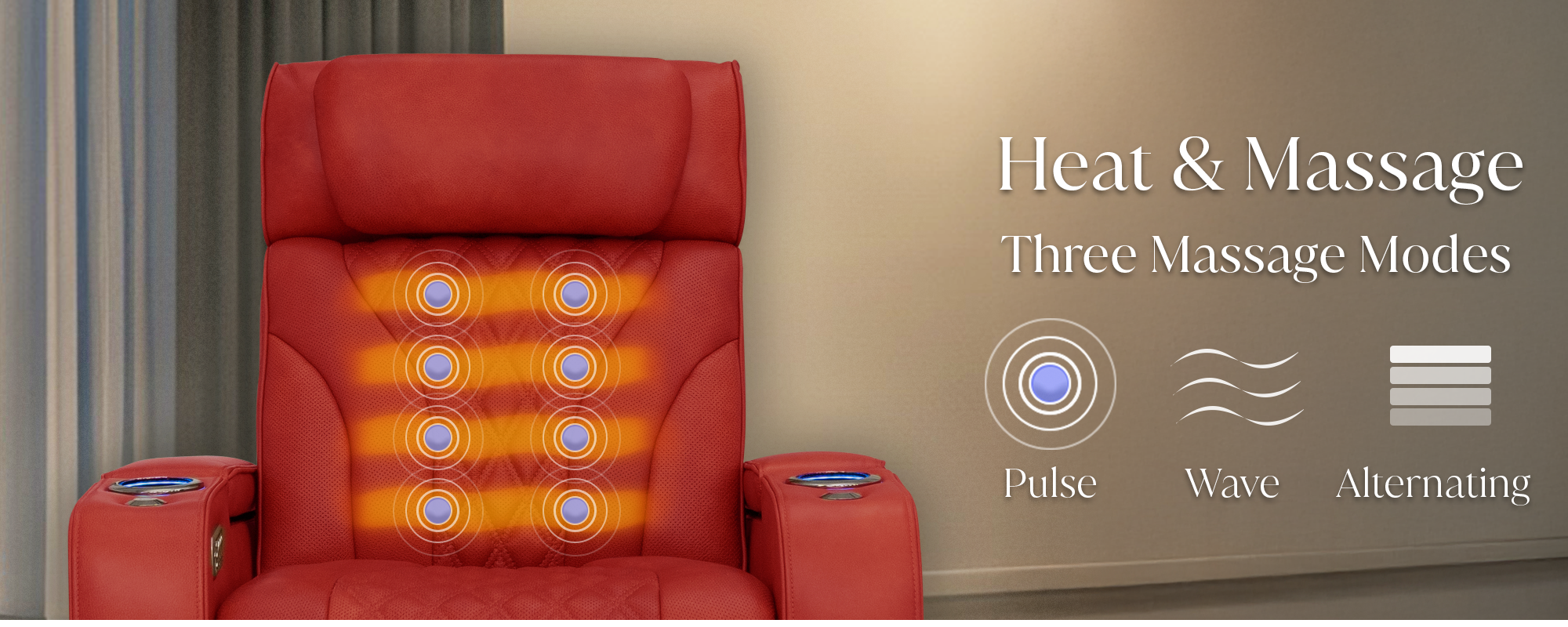 Red / Single Recliner / Single - Desktop Image 3