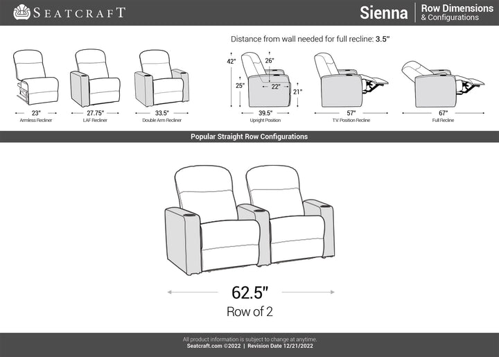 Sienna w/ Leather Gel and Power Recline