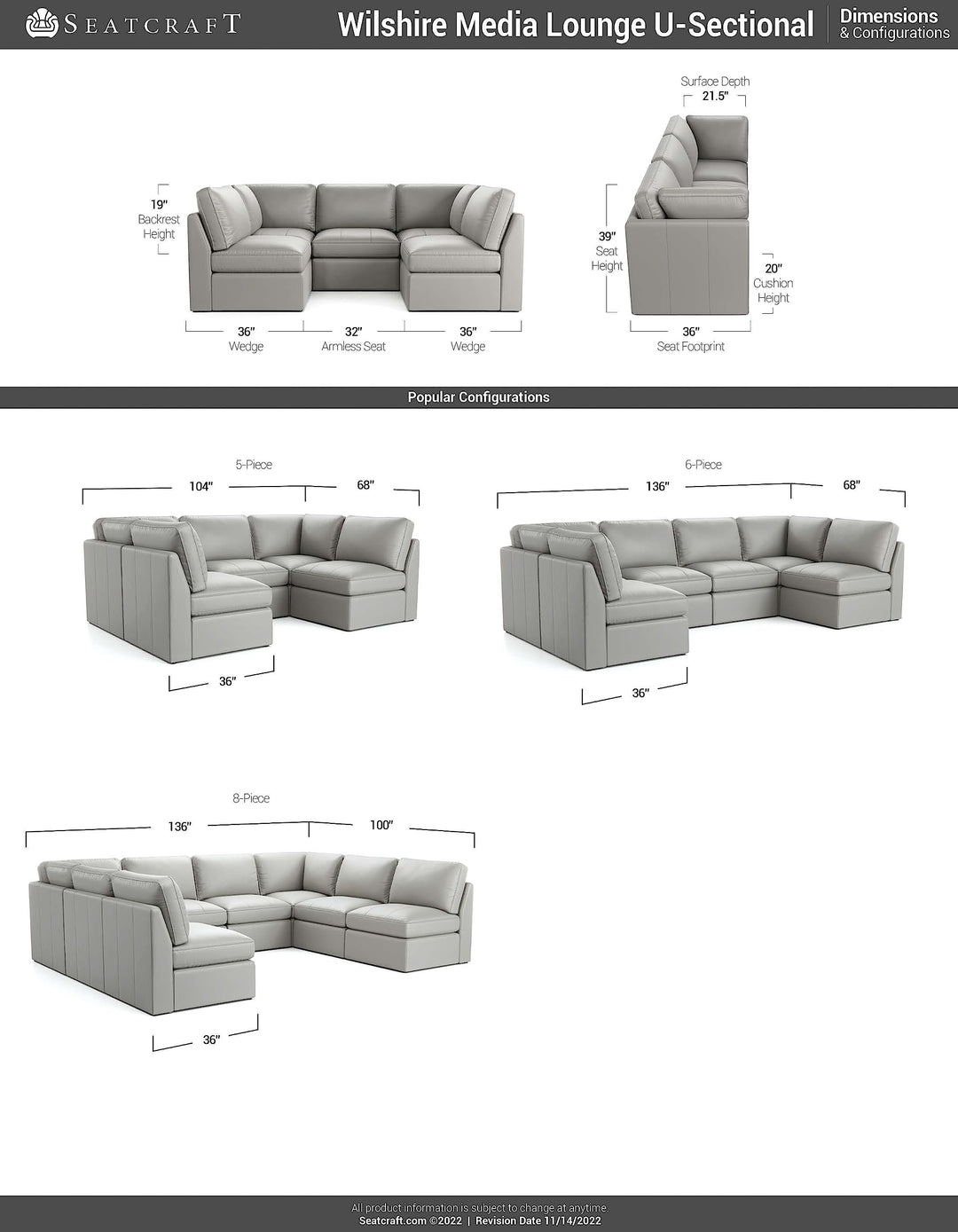 Wilshire Modular U-Sectional