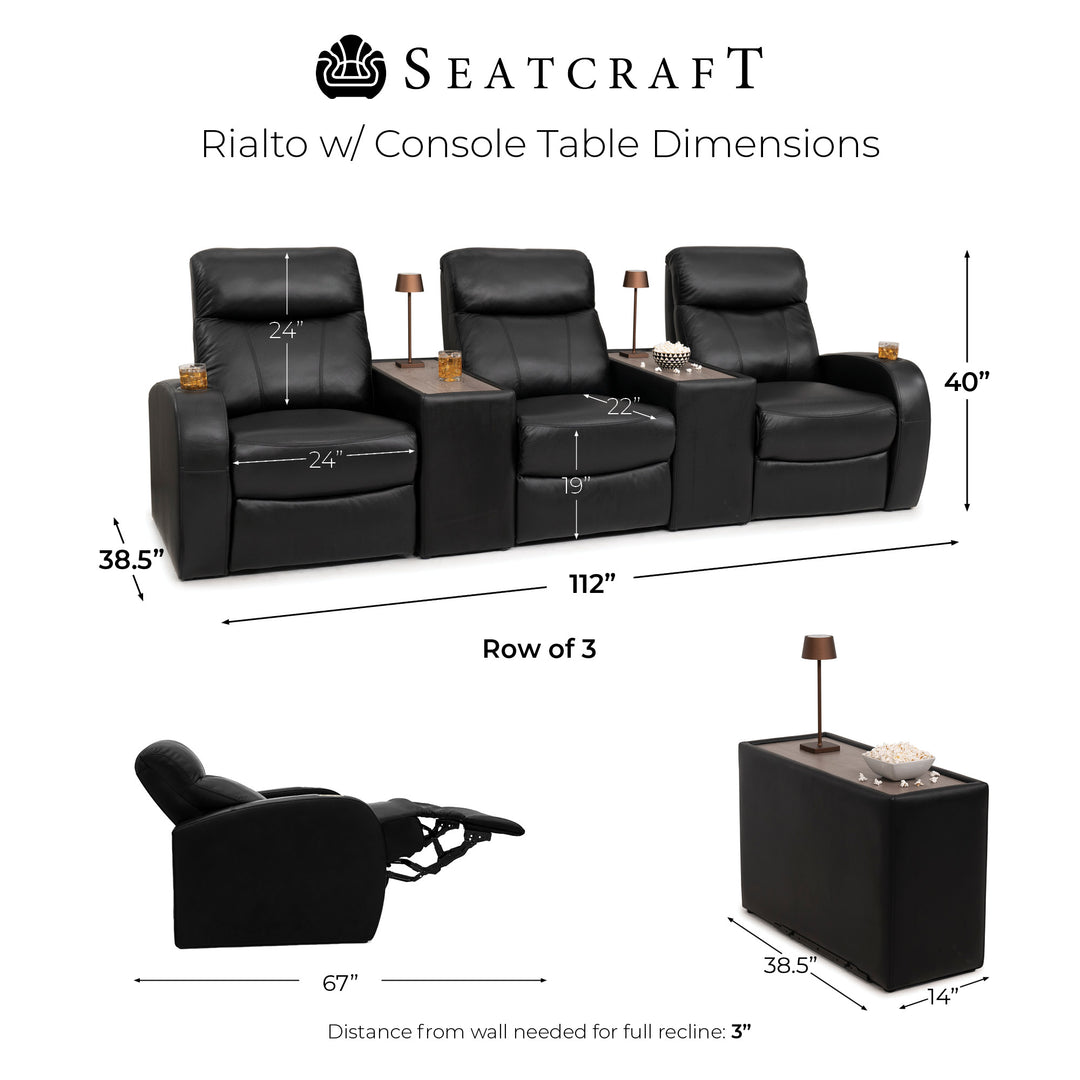 Rialto w/ Straight Console | Manual Recline