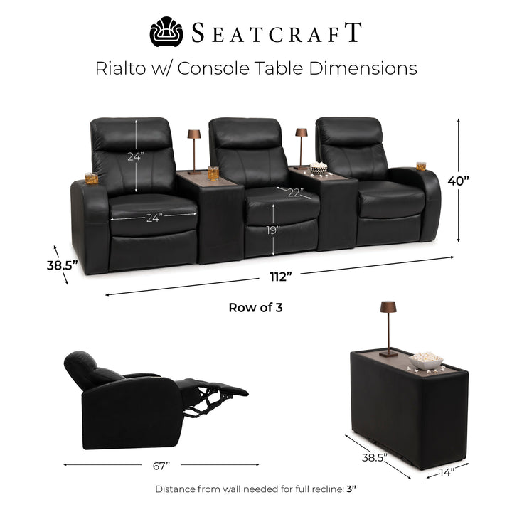 Rialto w/ Straight Console | Manual Recline