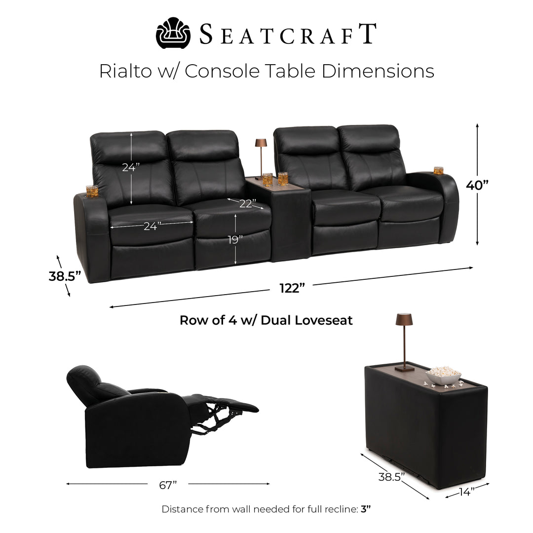 Rialto w/ Straight Console | Manual Recline