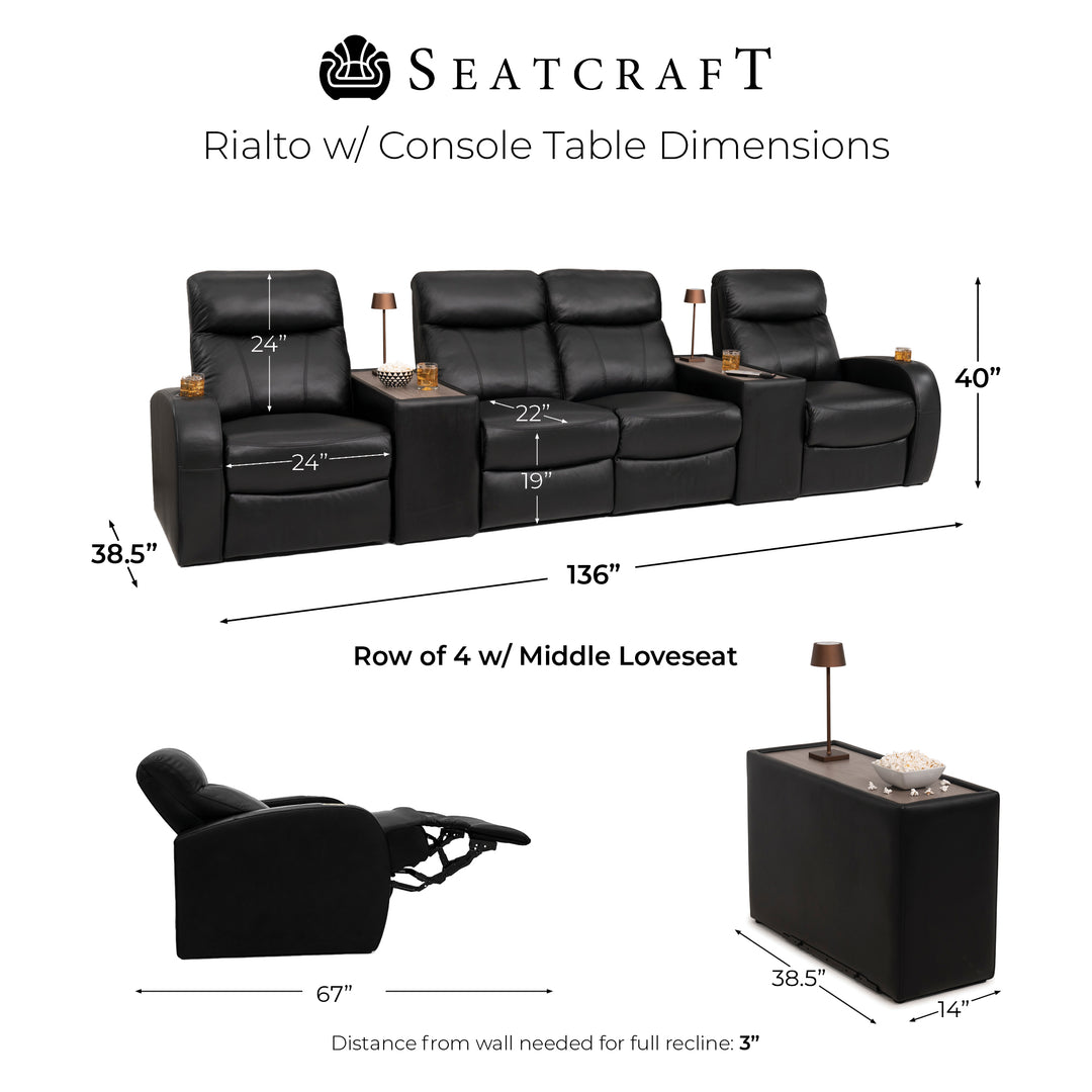 Rialto w/ Straight Console | Manual Recline