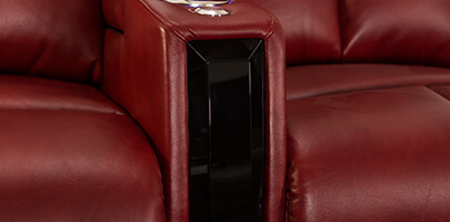 Seatcraft Seville with Chaise and Inlaid Armrest Accent