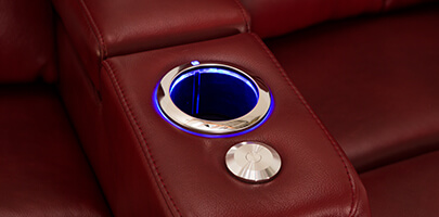 Seatcraft Seville with Chaise with Lighted Cupholders