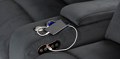 Seatcraft Bonita Home Theater Seating Powered USB recline station