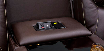 Seatcraft Colosseum Multimedia Sofa Power USB Charging Station