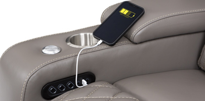 Seatcraft Diamante Home Theater Seats USB Charging Station